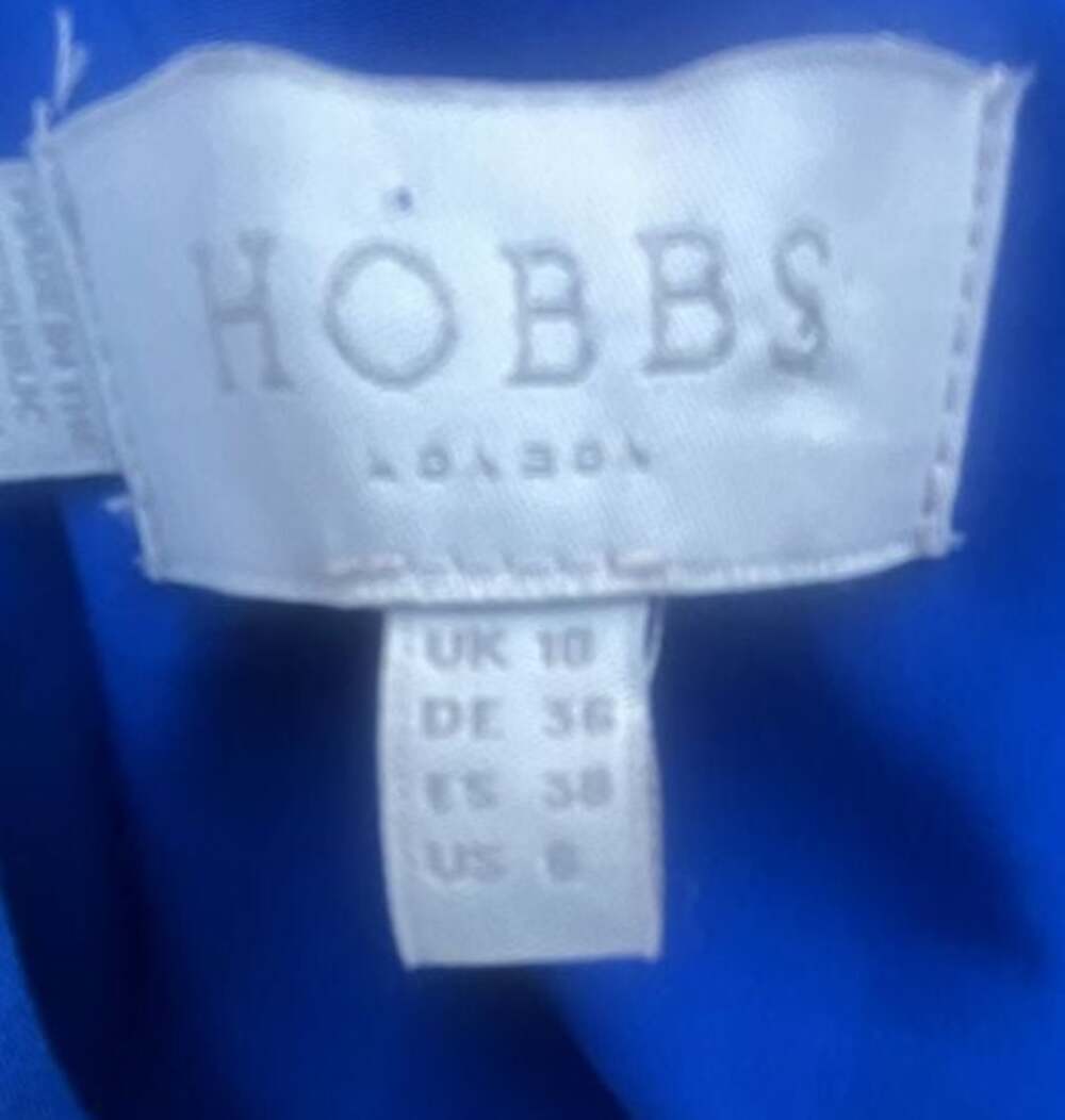 Hobbs London Dianna Cobalt Blue V-Neck Belted Sheath Dress - Picture 4 of 10